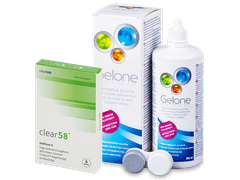 Clear 58 (6 lenti) + soluzione Gelone 360 ml