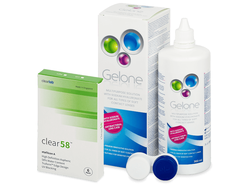 Clear 58 (6 lenti) + soluzione Gelone 360 ml