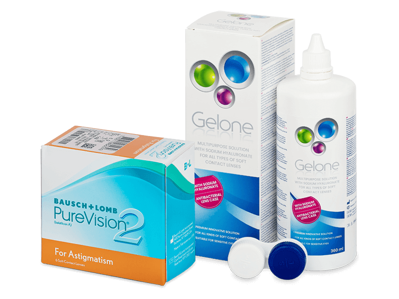 PureVision 2 for Astigmatism (6 lenti) + soluzione Gelone 360 ml
