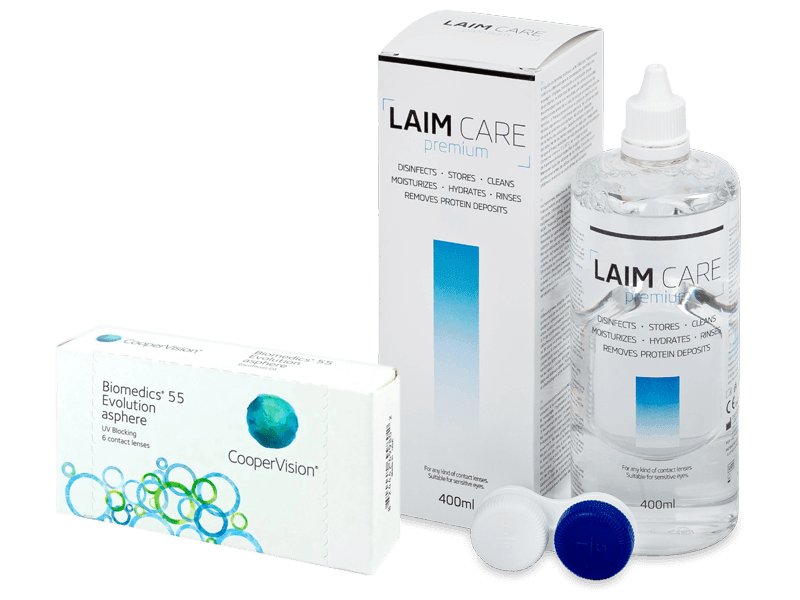 Biomedics 55 Evolution (6 lenti) + soluzione Laim Care 400 ml