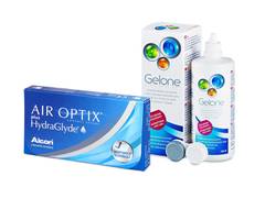 Air Optix plus HydraGlyde (3 lenti) + soluzione Gelone 360 ml