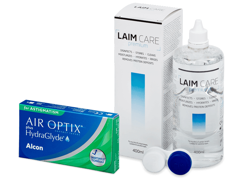 Air Optix plus HydraGlyde for Astigmatism (6 lenti) + soluzione Laim Care 400 ml