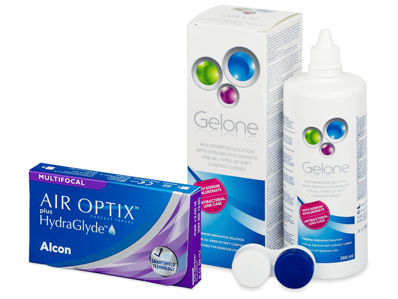 Air Optix plus HydraGlyde Multifocal (6 lenti) + soluzione Gelone 360 ml