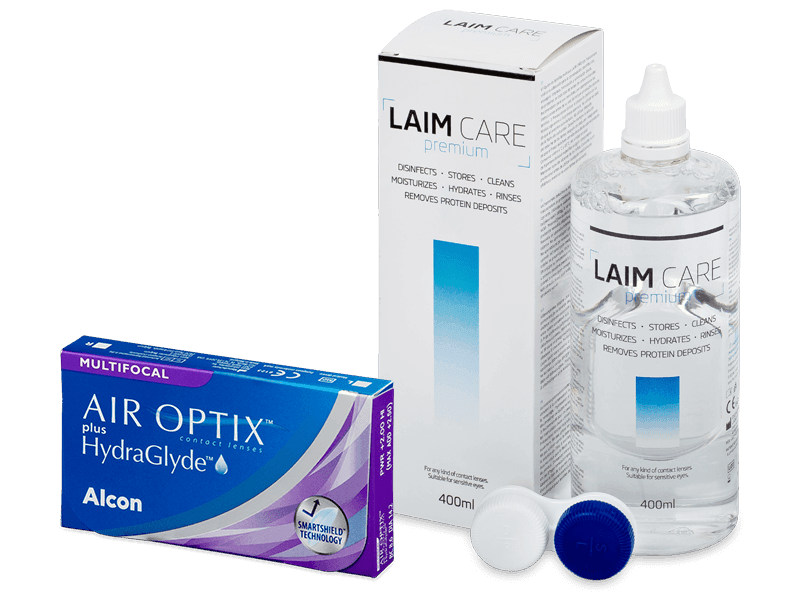 Air Optix plus HydraGlyde Multifocal (6 lenti) + soluzione Laim Care 400 ml
