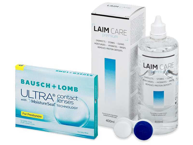 Bausch + Lomb ULTRA for Presbyopia (3 lenti) + soluzione Laim Care 400 ml