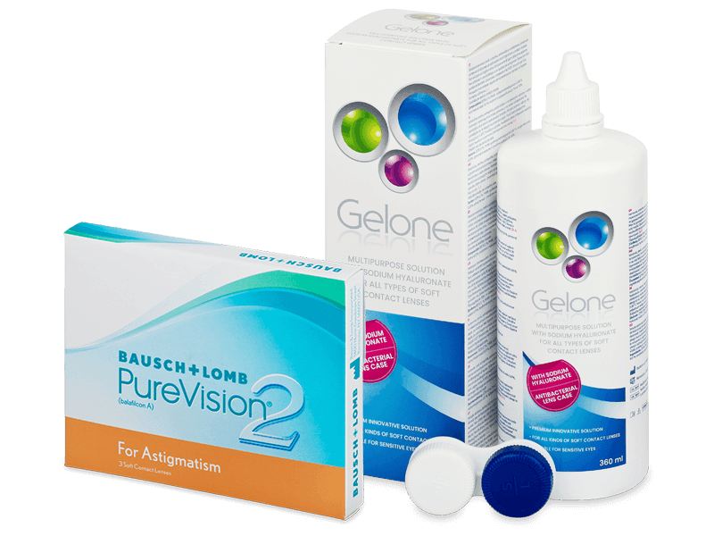 PureVision 2 for Astigmatism (3 lenti) + soluzione Gelone 360 ml