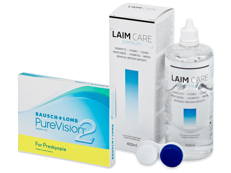 PureVision 2 for Presbyopia (3 lenti) + soluzione Laim Care 400 ml