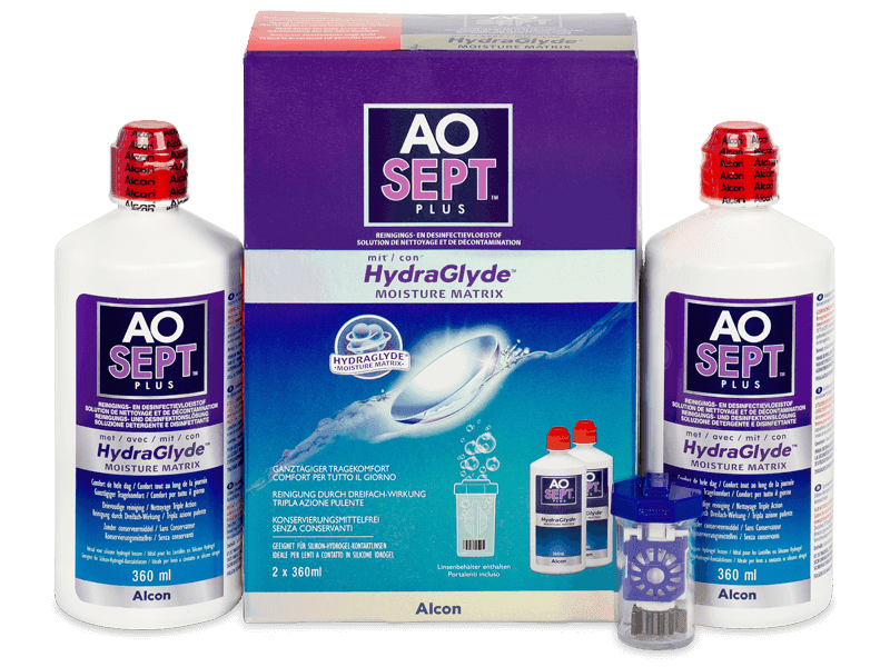 Soluzione AO SEPT PLUS HydraGlyde 2 x 360 ml 