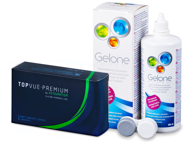 TopVue Premium for Astigmatism (6 lenti) + soluzione Gelone 360 ml