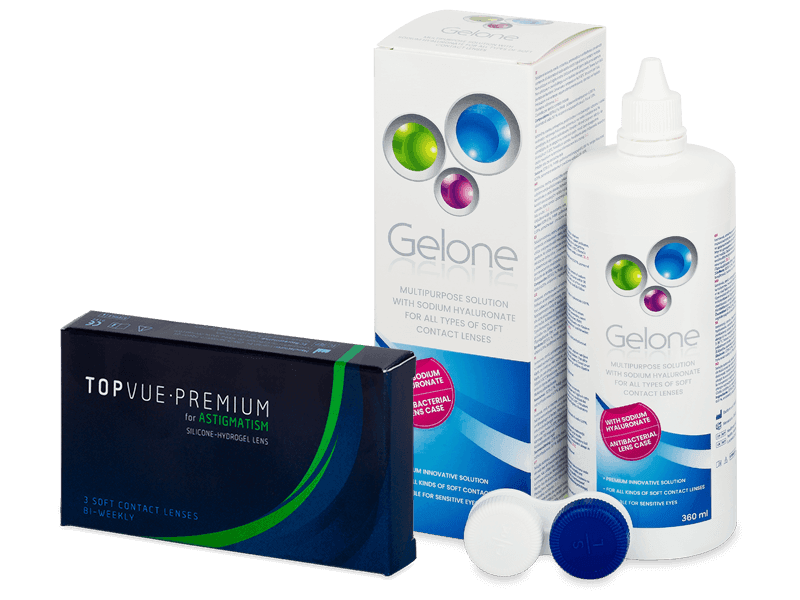 TopVue Premium for Astigmatism (3 lenti) + soluzione Gelone 360 ml