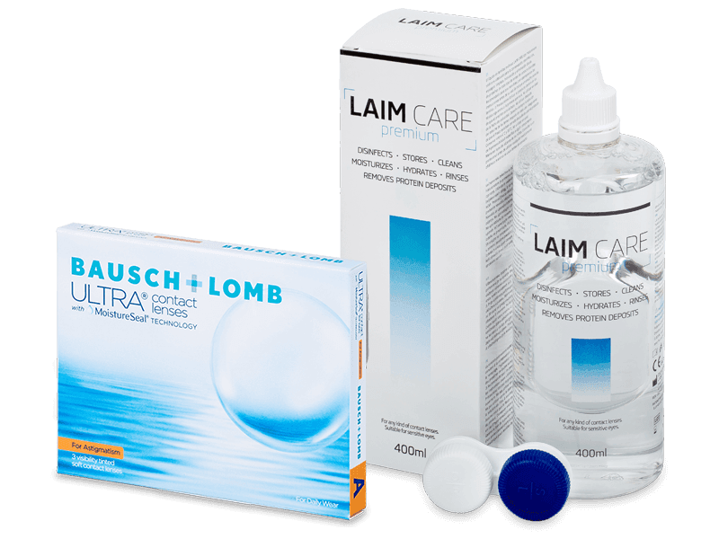 Bausch + Lomb ULTRA for Astigmatism (3 lenti) + soluzione Laim Care 400 ml