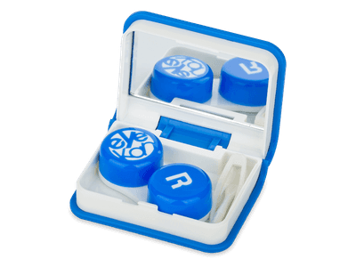 Astuccio blu per le lenti con specchietto - Libro