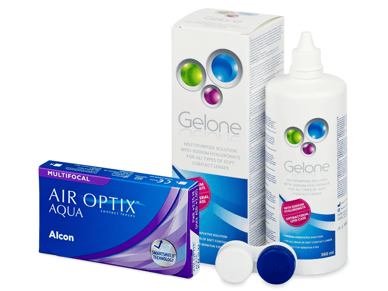 Air Optix Aqua Multifocal (3 lenti) + soluzione Gelone 360 ml