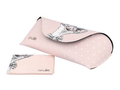 Custodia Crullé con panno per pulizia occhiali - Lady Ostrich